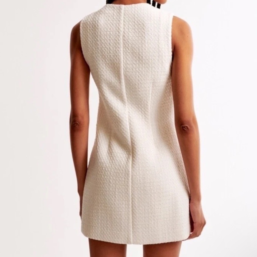Abercrombie & Fitch Mara Tweed Vest Mini Dress White Size L - Picture 5 of 12